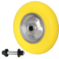 Schubkarrenrad Vollgummi 4.00-8 4.80 mit Achse PU Stahlfelge 200 kg
