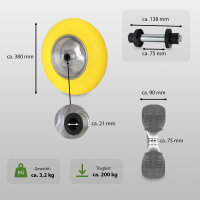 Schubkarrenrad Vollgummi 4.00-8 4.80 mit Achse PU Stahlfelge 200 kg