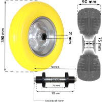 Schubkarrenrad Vollgummi 4.00-8 4.80 mit Achse PU Stahlfelge 200 kg
