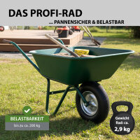 Schubkarrenrad  Vollgummi Pannensicher 4.80/4.00-8 mit Achse PU Stahlfelge schwarz 200kg Tragkraft