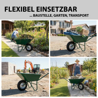 Schubkarrenrad  Vollgummi Pannensicher 4.80/4.00-8 mit Achse PU Stahlfelge schwarz 200kg Tragkraft