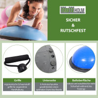 Balancetrainer Yoga Gymnastik Balance Half Ball blau Trainingsball Fitnessball ø 60cm