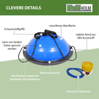 Balancetrainer Yoga Gymnastik Balance Half Ball blau Trainingsball Fitnessball ø 60cm