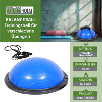 Balancetrainer Yoga Gymnastik Balance Half Ball blau Trainingsball Fitnessball ø 60cm
