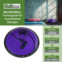 Balancetrainer Yoga Gymnastik Balance Half Ball lila Trainingsball Fitnessball ø 60cm