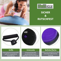 Balancetrainer Yoga Gymnastik Balance Half Ball lila Trainingsball Fitnessball ø 60cm