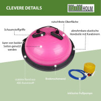 Balancetrainer Yoga Gymnastik Balance Half Ball pink Trainingsball Fitnessball ø 60cm