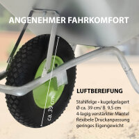 Schubkarre 100 Liter verzinkter Stahl 250 kg Tragkraft Luftrad auf Stahlfelge Bauschubkarre