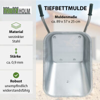 Schubkarre 100 Liter verzinkter Stahl 250 kg Tragkraft Luftrad auf Stahlfelge Bauschubkarre