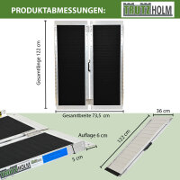 TRUTZHOLM Rollstuhlrampe 122 cm Traglast 272 kg Alu klappbar Antirutsch beschichtet Schwellenrampe