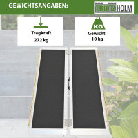 TRUTZHOLM Rollstuhlrampe 122 cm Traglast 272 kg Alu klappbar Antirutsch beschichtet Schwellenrampe