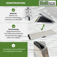 TRUTZHOLM Rollstuhlrampe 122 cm Traglast 272 kg Alu klappbar Antirutsch beschichtet Schwellenrampe
