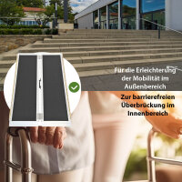 TRUTZHOLM Rollstuhlrampe 122 cm Traglast 272 kg Alu klappbar Antirutsch beschichtet Schwellenrampe