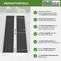 TRUTZHOLM Rollstuhlrampe 122 cm Traglast 272 kg Alu klappbar Antirutsch beschichtet Schwellenrampe