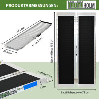TRUTZHOLM Rollstuhlrampe 152 cm Traglast 272 kg Alu klappbar Antirutsch beschichtet Schwellenrampe