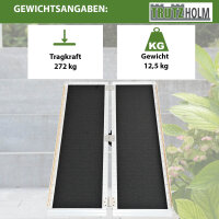TRUTZHOLM Rollstuhlrampe 152 cm Traglast 272 kg Alu klappbar Antirutsch beschichtet Schwellenrampe