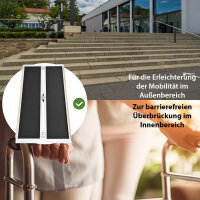 TRUTZHOLM Rollstuhlrampe 152 cm Traglast 272 kg Alu klappbar Antirutsch beschichtet Schwellenrampe