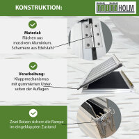 TRUTZHOLM Rollstuhlrampe klappbar 184 cm Traglast 272 kg Alu Antirutsch beschichtet Schwellenrampe