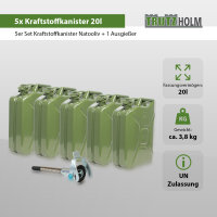 5x Metallkanister 20l Kanister Benzinkanister + 1x Ausgießer