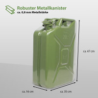 5x Metallkanister 20l Kanister Benzinkanister + 1x Ausgießer