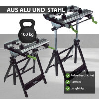 Werkbank Premium Alu klappbar höhenverstellbar 7 Stufen Werktisch Schnellspanner, bis 90°  neigbar