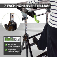 Werkbank Premium Alu klappbar höhenverstellbar 7 Stufen Werktisch Schnellspanner, bis 90°  neigbar