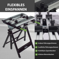 Werkbank Premium Alu klappbar höhenverstellbar 7 Stufen Werktisch Schnellspanner, bis 90°  neigbar