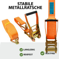 Spanngurt Ratschen Zurrgurt 8m 5000kg 5t 5to TÜV/GS ORANGE 2-tlg.