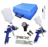 2x HVLP Spraypistole Lackierpistole Set Druckminderer...