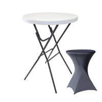 Stehtisch mit Husse Partytisch klappbar Ø 80 cm...