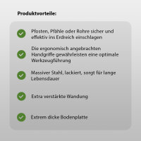 Handramme 60cm 18kg Ø 14,5 cm aus Stahl Handpfahlramme Pfahlramme Zaunpfahlramme Pfostenramme