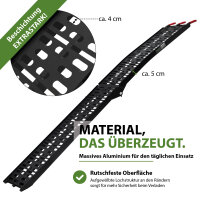 TRUTZHOLM 1x Auffahrrampe klappbar 228 cm Traglast 340 kg Alu gelocht Motorradrampe Rampe schwarz