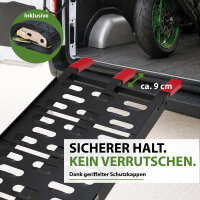 TRUTZHOLM 1x Auffahrrampe klappbar 228 cm Traglast 340 kg Alu gelocht Motorradrampe Rampe schwarz