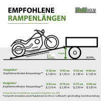 TRUTZHOLM 1x Auffahrrampe klappbar 228 cm Traglast 340 kg Alu gelocht Motorradrampe Rampe schwarz
