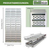 DREIBREIT by TRUTZHOLM Alu Auffahrrampe 175 cm 2-fach klappbar Tragkraft 1020kg gelocht Verladerampe