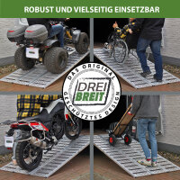 DREIBREIT by TRUTZHOLM Alu Auffahrrampe 175 cm 2-fach klappbar Tragkraft 1020kg gelocht Verladerampe