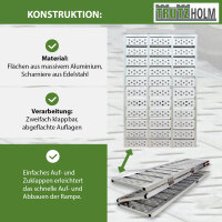 DREIBREIT by TRUTZHOLM Alu Auffahrrampe 175 cm 2-fach klappbar Tragkraft 1020kg gelocht Verladerampe