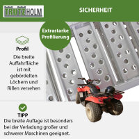 DREIBREIT by TRUTZHOLM Alu Auffahrrampe 175 cm 2-fach klappbar Tragkraft 1020kg gelocht Verladerampe