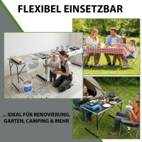 Multifunktionstisch 3er-Set 100 x 60 cm Tapeziertisch 90kg Gesamtbelastung höhenverstellbar Camping