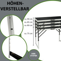 Multifunktionstisch 3er-Set 100 x 60 cm Tapeziertisch 90kg Gesamtbelastung höhenverstellbar Camping