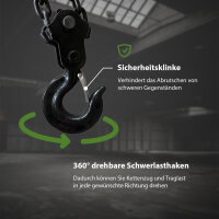Kettenzug triangel 3t Traglast - 3m Hubhöhe - Doppelbremse HSC Flaschenzug Hebezug