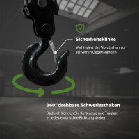 Kettenzug rund 3 t Tragkraft - 3 m Hubhöhe - Einzelbremse HSZ Flaschenzug Hebezug Hebetechnik