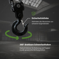 Kettenzug triangel 2t Traglast - 3m Hubhöhe Doppelbremse HSC Flaschenzug Hebezug Hebetechnik