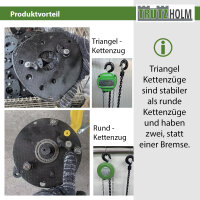 Kettenzug triangel 2t Traglast - 3m Hubhöhe Doppelbremse HSC Flaschenzug Hebezug Hebetechnik