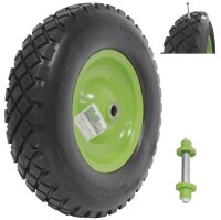 Schubkarrenrad grün/Schwarz Vollgummi 4.80/4.00-8 +...