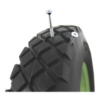 Schubkarrenrad grün/Schwarz Vollgummi 4.80/4.00-8 + Achse Ersatzrad Reifen Schiebkarre PU