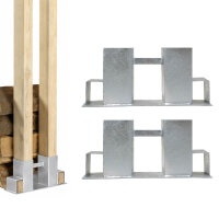 Holzstapelhilfe feuerverzinkter Stahl 34x10x15 cm Holzstapelhalter Brennholzregal