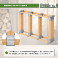 2er Set Holzstapelhilfe feuerverzinkter Stahl 34x10x15 cm Holzstapelhalter