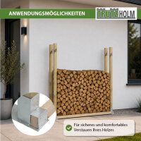 2er Set Holzstapelhilfe feuerverzinkter Stahl 34x10x15 cm Holzstapelhalter
