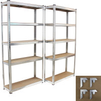 Steckregal 180x90x30 cm 2er Set Schwerlastregal 875kg Lagerregal Kellerregal Metallregal Garagenregal
